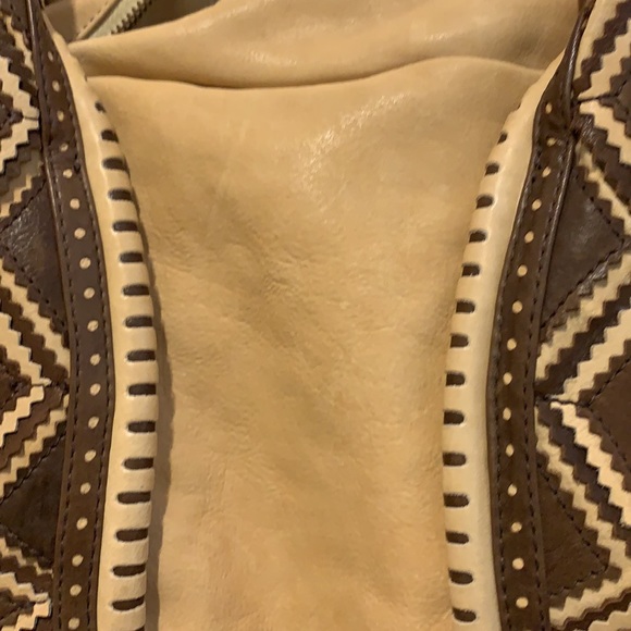 Slouchy Leather Satchel with Southwest Details - Picture 11 of 14